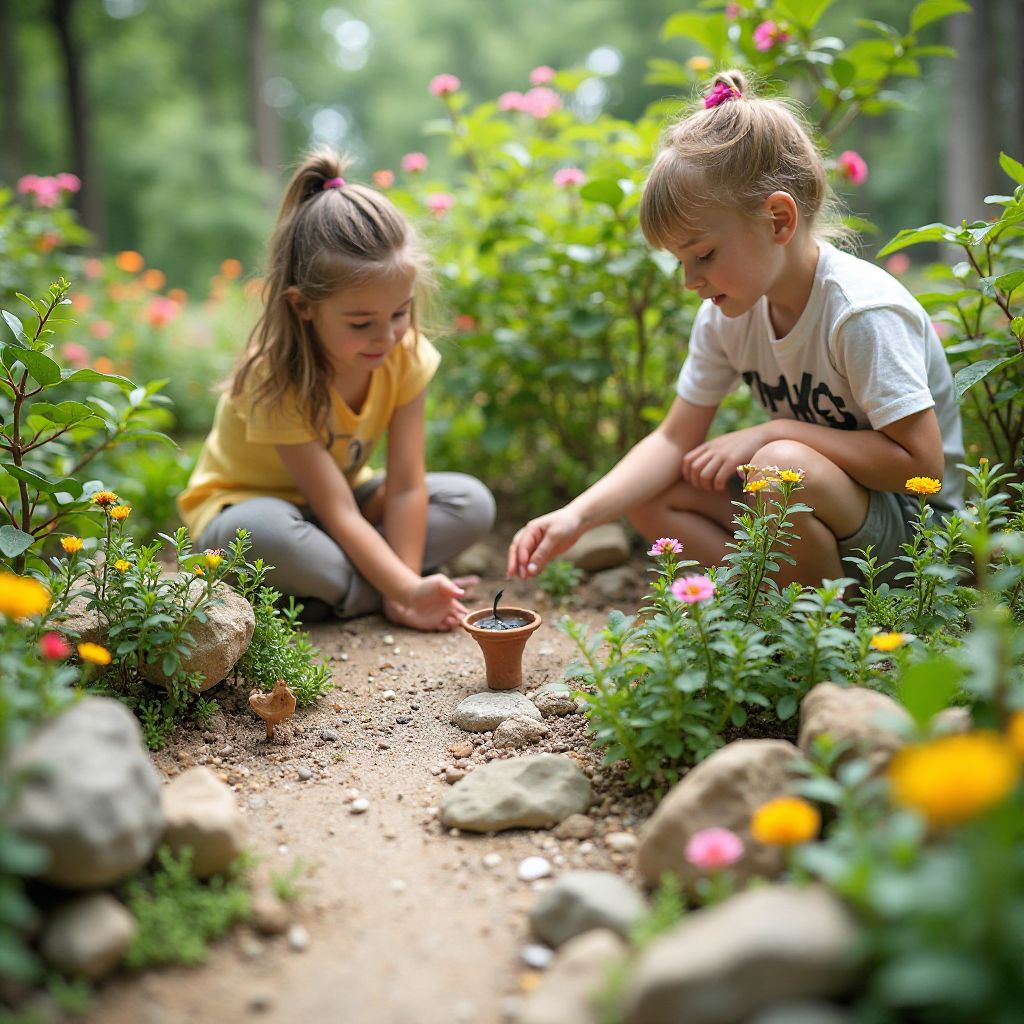Discovery garden with miniature nature